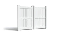 6' Tall x 8' Wide Double Drive Swing Vinyl Gate For Vinyl Fences (AFS-23)