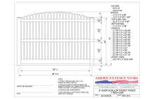 6' Tall x 8' Wide Overscallop Picket Fence with 1" Air Space, AFC-012