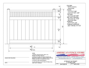 6' Tall x 8' Wide Privacy Fence with 2-1/4" Air Space Picket Accent, AFC-018