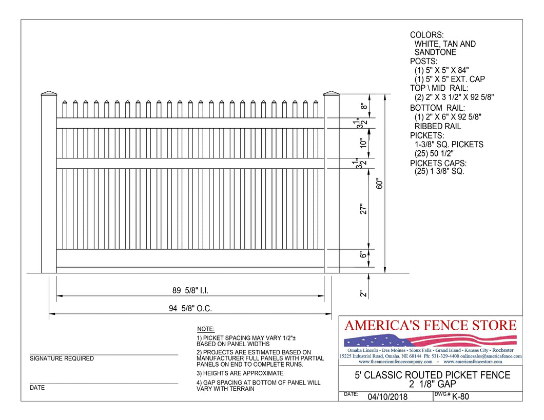 5' 3 Rail Split Rail, K-19A