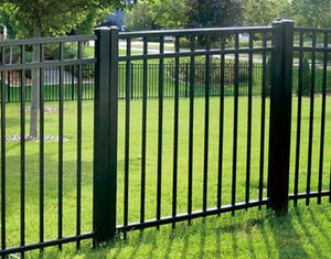 Ornamental Aluminum 5' Wide x 4' Tall Flat Top 3-Rail Gate