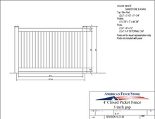 [150 Feet Of Fence] 4' Tall Closed Picket K-17 Vinyl Complete Fence Package