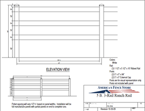 5 ft 3 Rail Split Rail, K-19A