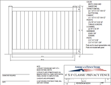 [50 Feet Of Fence] 6' Tall Privacy K-373 Vinyl Complete Fence Package