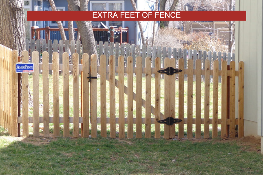 [Extra Feet Of Fence] Fir Wood Picket Complete Fence Package