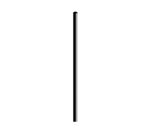 Ornamental Aluminum Fence 2" sq. x 7' Tall End Post