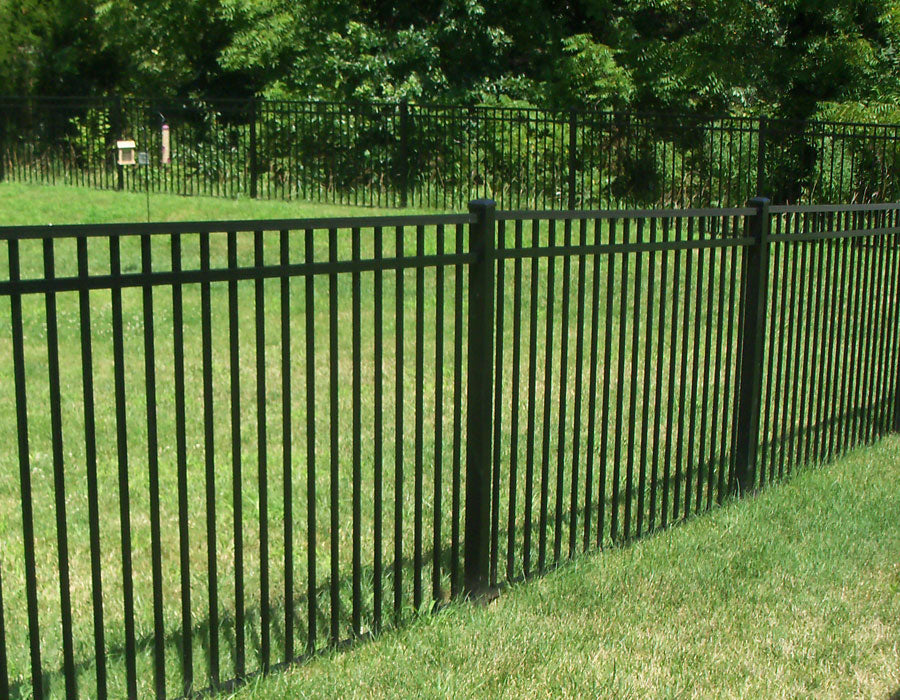 [75 Feet Of Fence] 4' Tall Black Ornamental Aluminum Flat Top Complete Fence Package