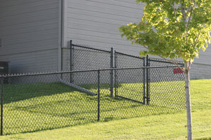 [150 Feet Of Fence] 5' Tall Black Vinyl Chain Link Complete Fence Package