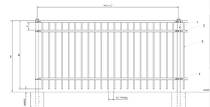 [100 Feet Of Fence] 4' Tall Ornamental Flat Top Complete Fence Package