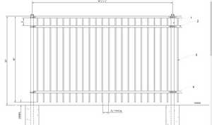 [50 Feet Of Fence] 5' Tall Ornamental Flat Top Complete Fence Package