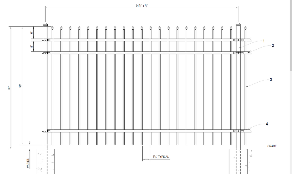 [50 Feet Of Fence] 5' Tall Ornamental Steel Spear Top Complete Fence P ...