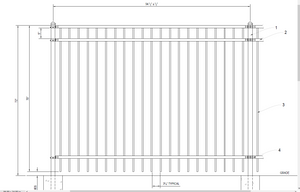 [150 Feet Of Fence] 6' Tall Ornamental Flat Top Complete Fence Package