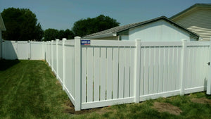 [100 Feet Of Fence] 6' Tall Semi-Privacy 1" Air Space AFC-030 Vinyl Complete Fence Package