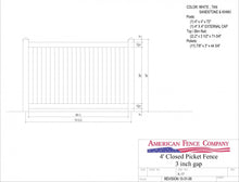 [200 Feet Of Fence] 4' Tall Closed Picket K-17 Vinyl Complete Fence Package
