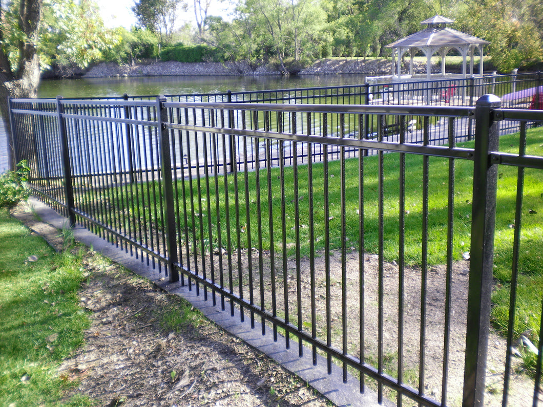 [100 Feet Of Fence] 4' Tall Ornamental Flat Top Complete Fence Package