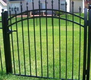 4' Aluminum Ornamental Single Swing Gate - Spear Top Series H - Over Arch