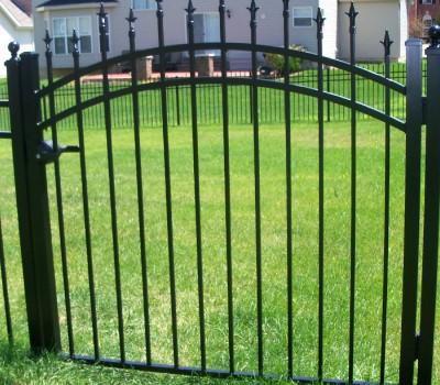 7' Aluminum Ornamental Single Swing Gate - Spear Top Series H - Over A –  America's Fence Store