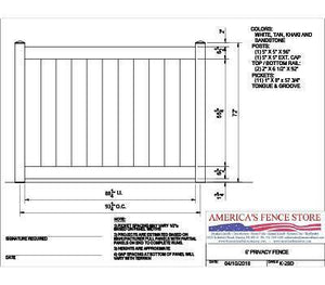 K-28D 6' Tall x 8' Wide Privacy Fence Panel