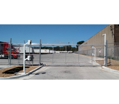 Aluminum Chain Link Cantilever Gate 6' tall 24' wide