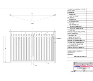 72" x 48" Spear Top Double Drive Gate